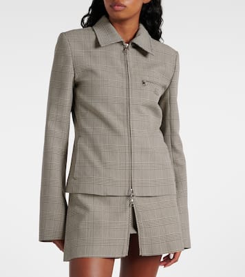 Prince of Wales check wool-blend jacket | Courrèges