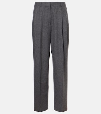 Low-rise wool-blend flannel straight pants | Toteme