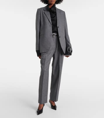 Low-rise wool-blend flannel straight pants | Toteme