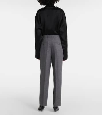 Low-rise wool-blend flannel straight pants | Toteme