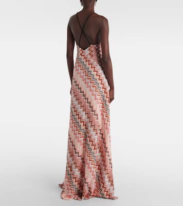 Abito lungo in misto cotone a zig-zag | Missoni