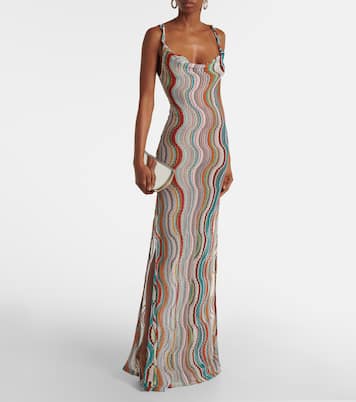 Wave open-back lamé maxi dress | Missoni