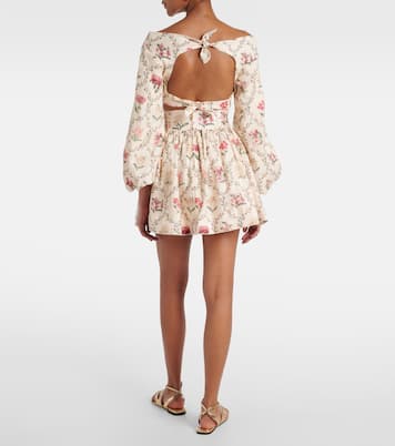 Bedruckter Minirock aus Leinen | Agua by Agua Bendita