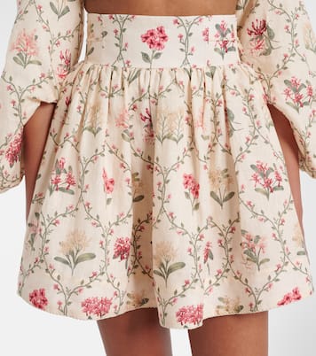 Bedruckter Minirock aus Leinen | Agua by Agua Bendita