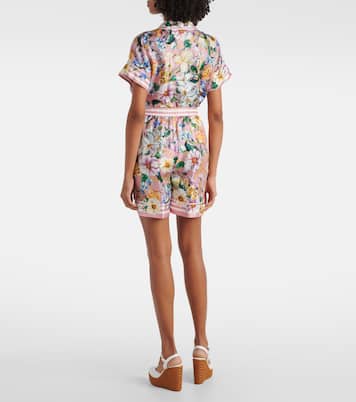 Shorts de sarga de seda floral | Dolce&Gabbana