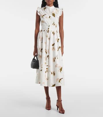 Bedrucktes Midikleid aus Baumwollpopeline | Erdem