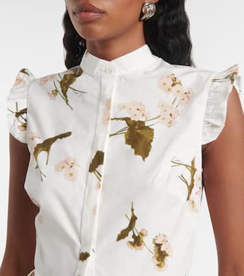 Bedrucktes Midikleid aus Baumwollpopeline | Erdem