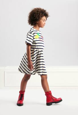 Striped cotton jersey dress | Balmain Kids