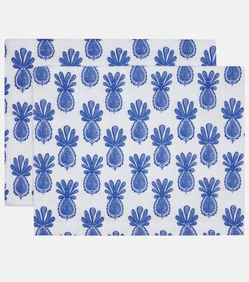 Lot de deux sets de table Pineapple Blu | La DoubleJ