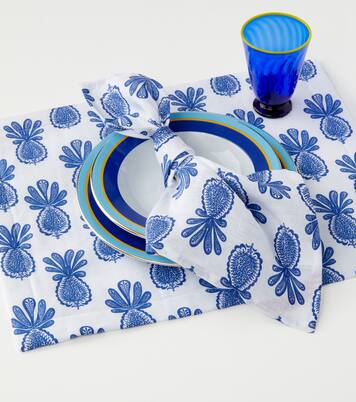 Lot de deux sets de table Pineapple Blu | La DoubleJ