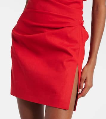 Floral-appliqué ruched one-shoulder minidress | Magda Butrym