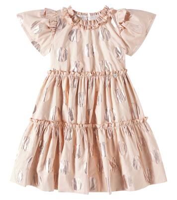 Ruffled polka-dot taffeta dress | Monnalisa