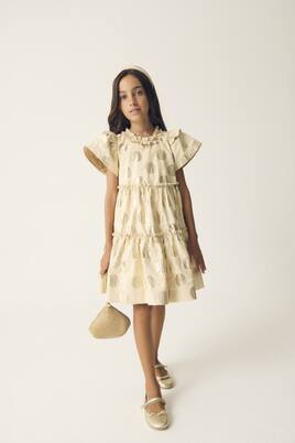 Ruffled polka-dot taffeta dress | Monnalisa
