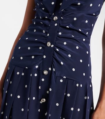 Polka-dot ruffled silk midi dress | Alessandra Rich