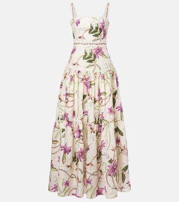 Robe longue Lime imprimée en coton | Agua by Agua Bendita