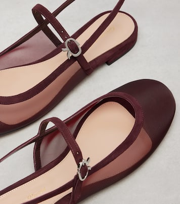 Mary-Jane-Ballerinas mit Veloursleder | Gianvito Rossi