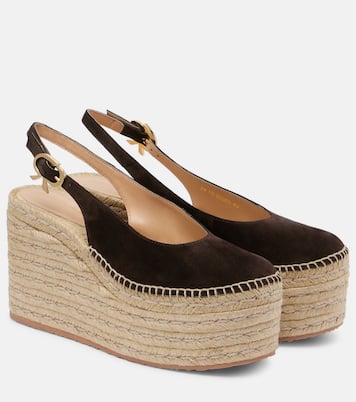 Espadrille-Wedges aus Veloursleder | Gianvito Rossi