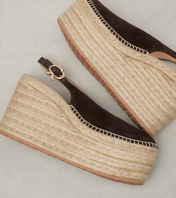 Espadrille-Wedges aus Veloursleder | Gianvito Rossi