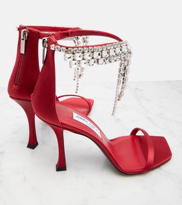 Verity 100 embellished satin sandals | Jimmy Choo