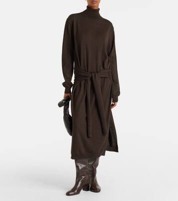 Turtleneck wool-blend midi dress | Lemaire