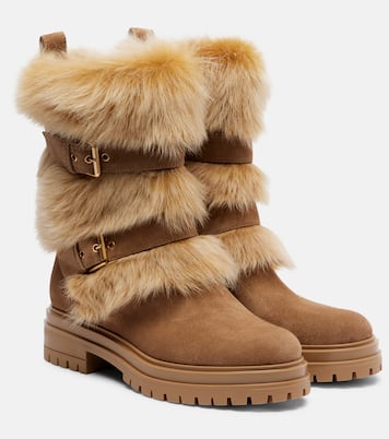 Bottes Maverick en daim et shearling | Gianvito Rossi