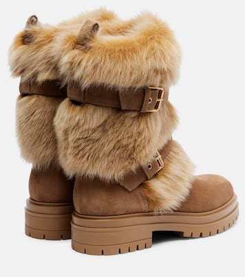 Bottes Maverick en daim et shearling | Gianvito Rossi