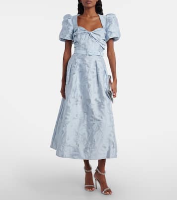 Anneli cotton-blend jacquard midi dress | Rebecca Vallance
