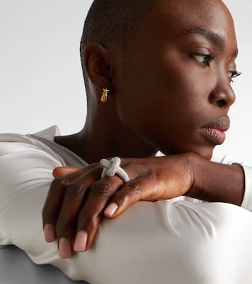 Legacy Knot Big 18kt white gold ring with diamonds | Engelbert