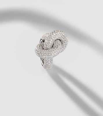 Legacy Knot Big 18kt white gold ring with diamonds | Engelbert