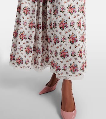 Floral lace-trimmed cotton maxi skirt | Dolce&Gabbana