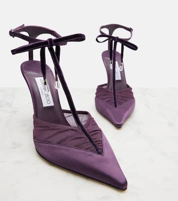 Salones Afia 100 de satén con terciopelo | Jimmy Choo