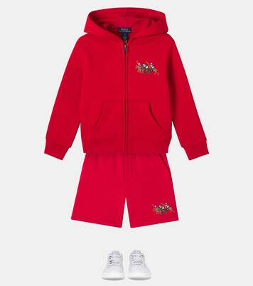 Embroidered cotton-blend hoodie | Polo Ralph Lauren Kids