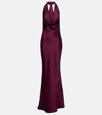 Draped satin gown | Norma Kamali