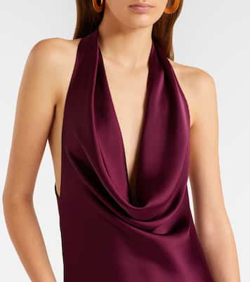 Draped satin gown | Norma Kamali