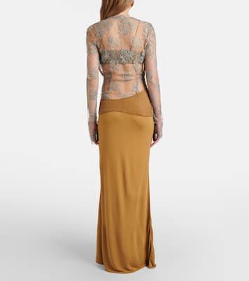 Sèpienne lace and suede gown | Christopher Esber
