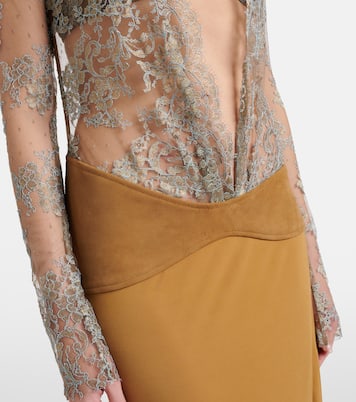 Sèpienne lace and suede gown | Christopher Esber