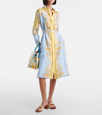 Mules in rafia e pelle con logo | Versace