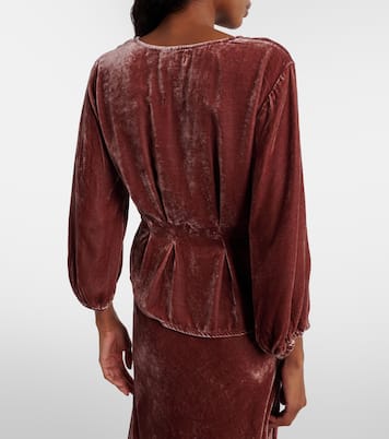 Elida bow-detail velvet top | Velvet