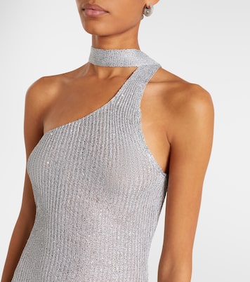 Aretha sequined one-shoulder maxi dress | Bananhot