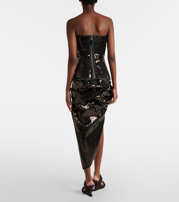 Sequined denim bustier top | Rick Owens