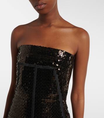 Sequined denim bustier top | Rick Owens