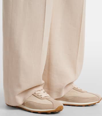 H699 suede-trimmed canvas sneakers | Hogan