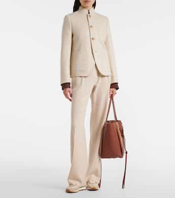 H699 suede-trimmed canvas sneakers | Hogan