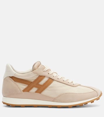 H699 suede-trimmed canvas sneakers | Hogan