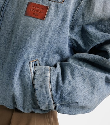 Okra suede-trimmed denim blouson jacket | Acne Studios