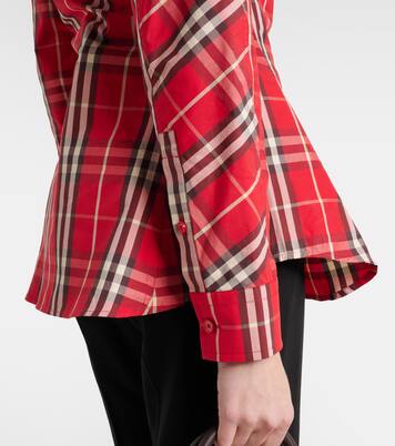 Burberry Check peplum cotton shirt | Burberry