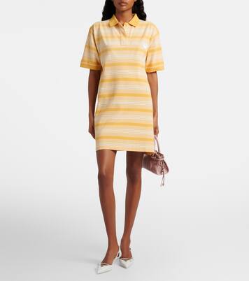 Striped cotton piqué minidress  | Prada
