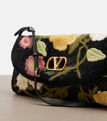 Borsa a spalla DeVain con ricamo e perline | Valentino Garavani