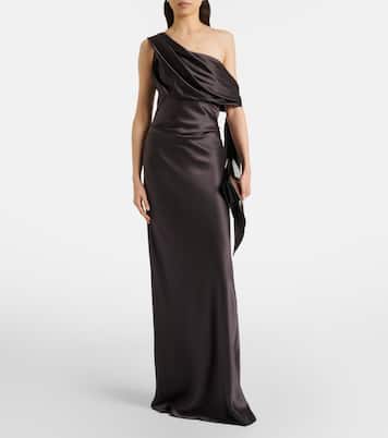 One-Shoulder-Robe aus Seidensatin | The Sei