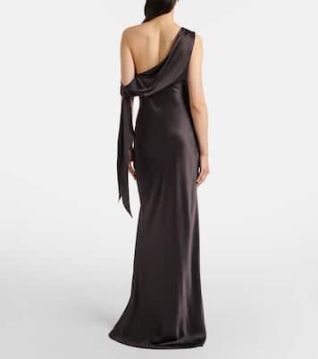 One-Shoulder-Robe aus Seidensatin | The Sei
